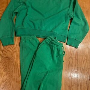 Zara Vibrant Green  Joggers and Sweatshirt Set